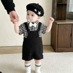 【73-120】セットアップ サロペット&シャツ シンプル - 画像 (3)