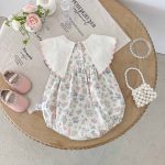 【66-90】ロンパース 熊さん 花柄 おしゃれ ベビー服 - 画像 (5)