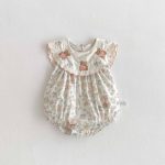 【66-90】ロンパース 熊さん 花柄 おしゃれ ベビー服 - 画像 (8)