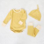 【66-90】ロンパース&レギンス&帽子 ボーダー 肌触り良い シンプル カラフル ベビー服 - 画像 (4)