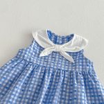 【73-120】ワンピースorシャツorスカート 可愛い ブルー チェック - 画像 (11)