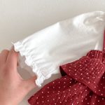 【66-90】ロンパース レイヤード ドット レッド 可愛い ベビー服 - 画像 (13)