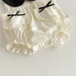 【66-140】ロンパース or ワンピース ベビー 女の子 丸襟 リボン - 画像 (17)