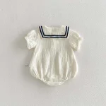 【66-90】セーラー ロンパース ベビー 丸襟 キュート - 画像 (9)