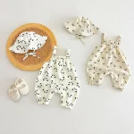 【66-100】ロンパース 帽子付き ベビー パンダ or チェリー柄 - 画像 (2)