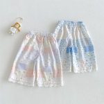 【73-120】パンツ 蝶結び柄 履きやすい ボトムス