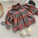 【66-100】シャツ チェック柄 コントラストカラー 可愛い トップス - 画像 (4)
