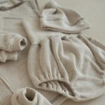 【66-90】セットアップ ベビー 韓国風 無地 ワッフル - 画像 (7)