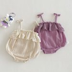 【66-90】キャミロンパース ふわふわ シンプル ベビー服 - 画像 (3)