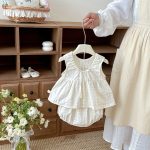 【73-110】セットアップ リボン付き レース トップス&ブルマ - 画像 (9)