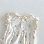 【66-90】ロンパース フリル襟 花刺繡 - 画像 (11)