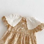 【66-90】ロンパース ビッグ襟 花柄 おしゃれ ベビー服 - 画像 (11)