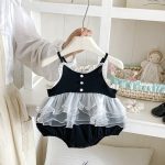 【66-90】キャミロンパース ブラック 可愛い 女の子 - 画像 (3)