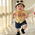 【73-100】セットアップ ブルー クマ柄 可愛い子供服 - 画像 (4)