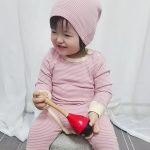 【66-90】ロンパース&レギンス&帽子 ボーダー 肌触り良い シンプル カラフル ベビー服 - 画像 (13)