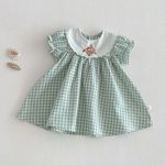 【66-110】ロンパースorワンピース グリーンチェック 姉妹服 - 画像 (5)