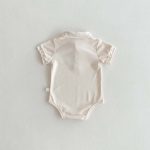 【66-90】ロンパース 半袖 ポロ襟 ロゴ入り シンプル 肌触り良い ベビー服 - 画像 (5)