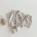 【80-120】セットアップ ストライプ グレー カジュアル 子供服