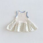 【73-110】ワンピース ブルー ドット シンプル 可愛い 女の子 - 画像 (8)