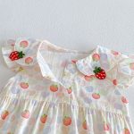 【66-90】ロンパース イチゴ柄 フリル 可愛い ベビー服 - 画像 (11)
