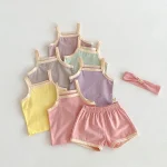 【66-100】キャミ セットアップ ベビー 女の子 バンド付き シンプル - 画像 (5)