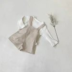 【73-100】サロペット ショートパンツ ベビー 韓国風 シンプル - 画像 (3)