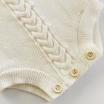 【66-100】ロンパース ニット編み シンプル 着心地良い ベビー服 - 画像 (13)