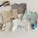 【90-130】Tシャツ 男女兼用 動物柄 プリント - 画像 (4)