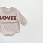 【66-100】ロンパース かわいい 「LOVES」 肌触り良い 出産祝い 赤ちゃん - 画像 (9)