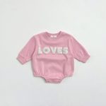 【66-100】ロンパース かわいい 「LOVES」 肌触り良い 出産祝い 赤ちゃん - 画像 (14)