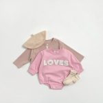 【66-100】ロンパース かわいい 「LOVES」 肌触り良い 出産祝い 赤ちゃん - 画像 (4)