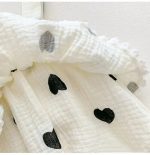【66-90】ロンパース ベビー 女の子 バンド付き ハート柄 - 画像 (6)
