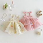 【73-120】ワンピース ベビー 女の子 カラフル ふんわり チュール - 画像 (3)