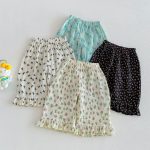 【73-120】パンツ ベビー 女の子 フリルデザイン 花柄 - 画像 (3)