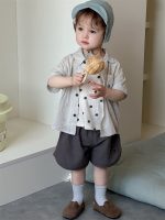 【73-110】シャツ or ドット柄Tシャツ or ショートパンツ ベビー 男の子 ナチュラル - 画像 (3)