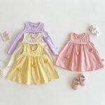 【73-120】ワンピース ベビー 女の子 ハート ノースリーブ - 画像 (4)