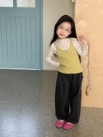 【100-170】キャミソール or インナー 女の子 レイヤード ドット柄 - 画像 (3)