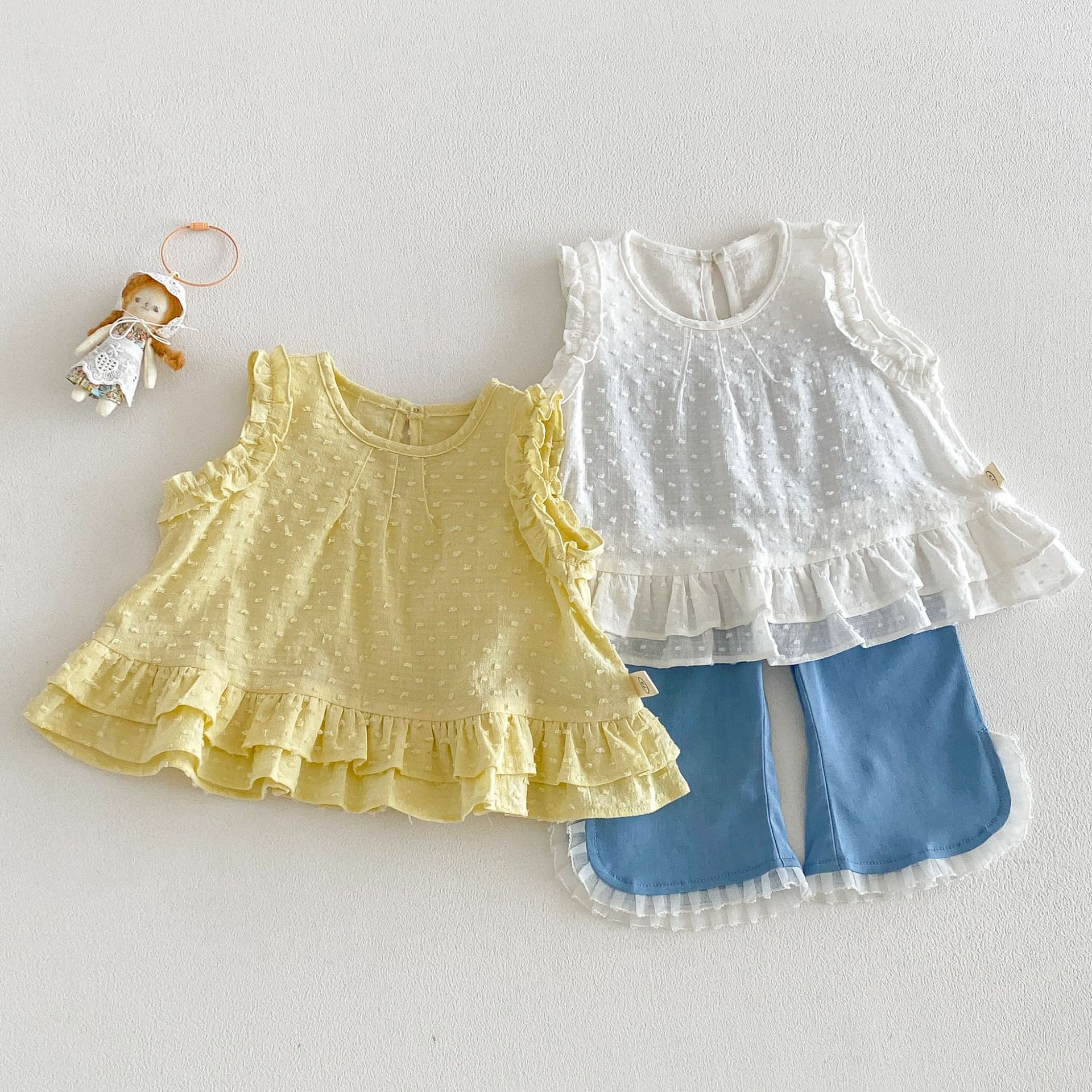 主图-01-4.jpg 【73-120】トップス or パンツ 女の子 おしゃれ フリルデザイン - 画像 (1)