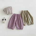 【73-120】パンツ キッズ 無地 カジュアル ゆったり