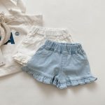 【80-120】 デニムショートパンツ 女の子 花びらデザイン おしゃれ - 画像 (3)