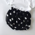 【66-100】Tシャツ or ショートパンツ ベビー 無地 ドット&チェック柄 - 画像 (13)