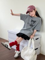 【90-160】半袖Tシャツ 女の子 ねこ柄 可愛い カジュアル - 画像 (7)