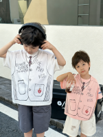 【90-140】半袖Tシャツ 男の子 プリント ルーズ トレンド