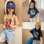 【80-130】半袖Tシャツ 女の子 プリント ルーズ
