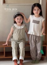 【100-170】パジャマ 綿95% ノースリーブ 女の子 花柄 キッズ 部屋着 エアコン対策 ルームウェア