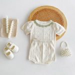 【66-100】セットアップ ベビー ニット フリル襟 - 画像 (7)