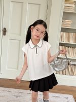 【100-170】ポロシャツ風Tシャツ 女の子 シンプル さわやか - 画像 (6)