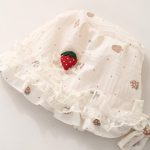 【GOODS】レース帽子 ベビー用 女の子 プリンセス風 いちご柄 日よけハット - 画像 (9)