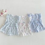 【73-120】セットアップ ベビー 女の子 花柄 チェック柄 - 画像 (3)