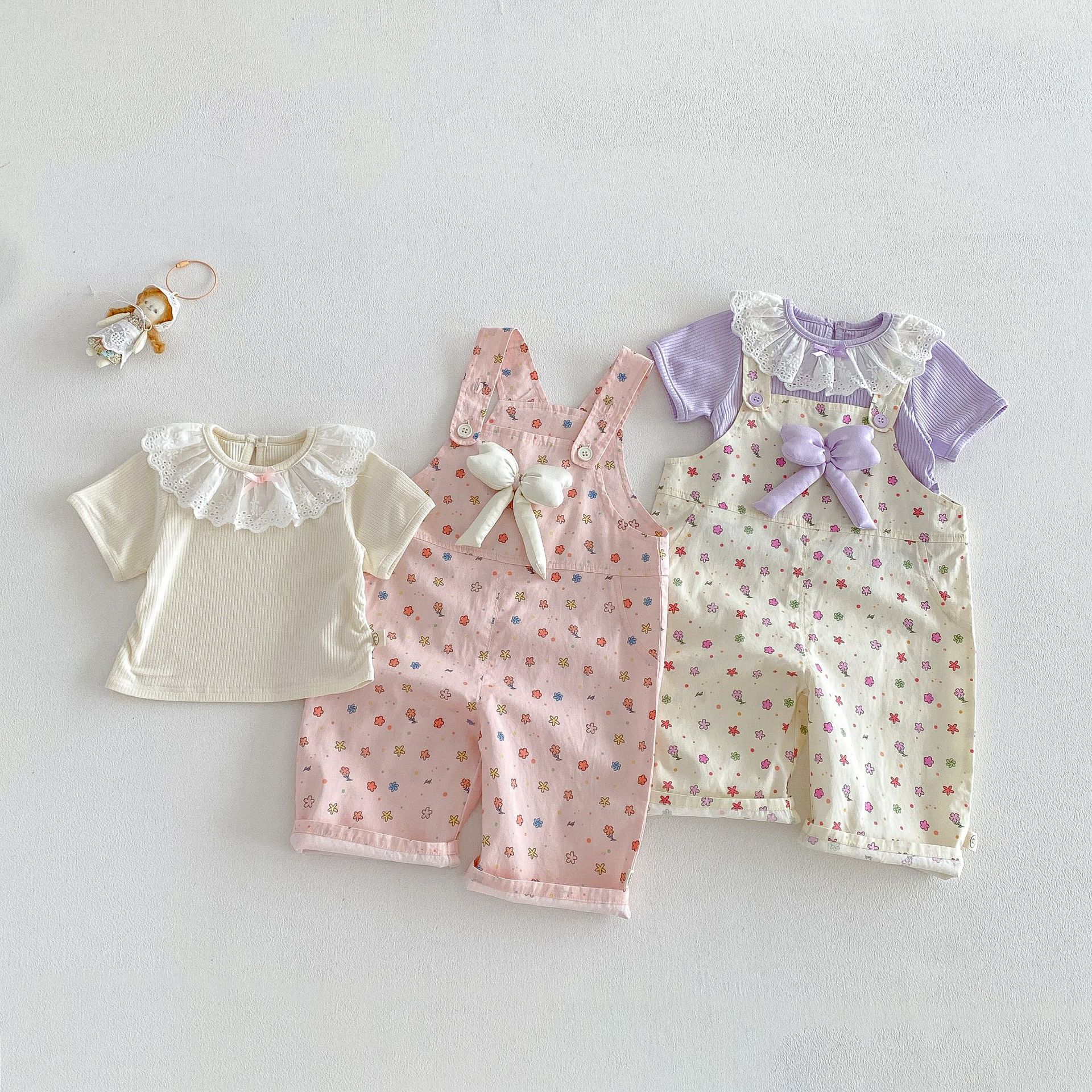 详情-09-10.jpg 【73-120】Tシャツ or サロペット ベビー 女の子 可愛い 花柄 リボン付き - 画像 (1)